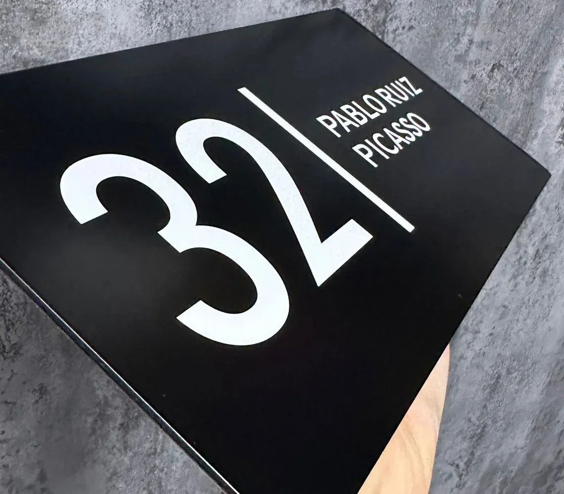Custom Sign Outdoor House Number Plate